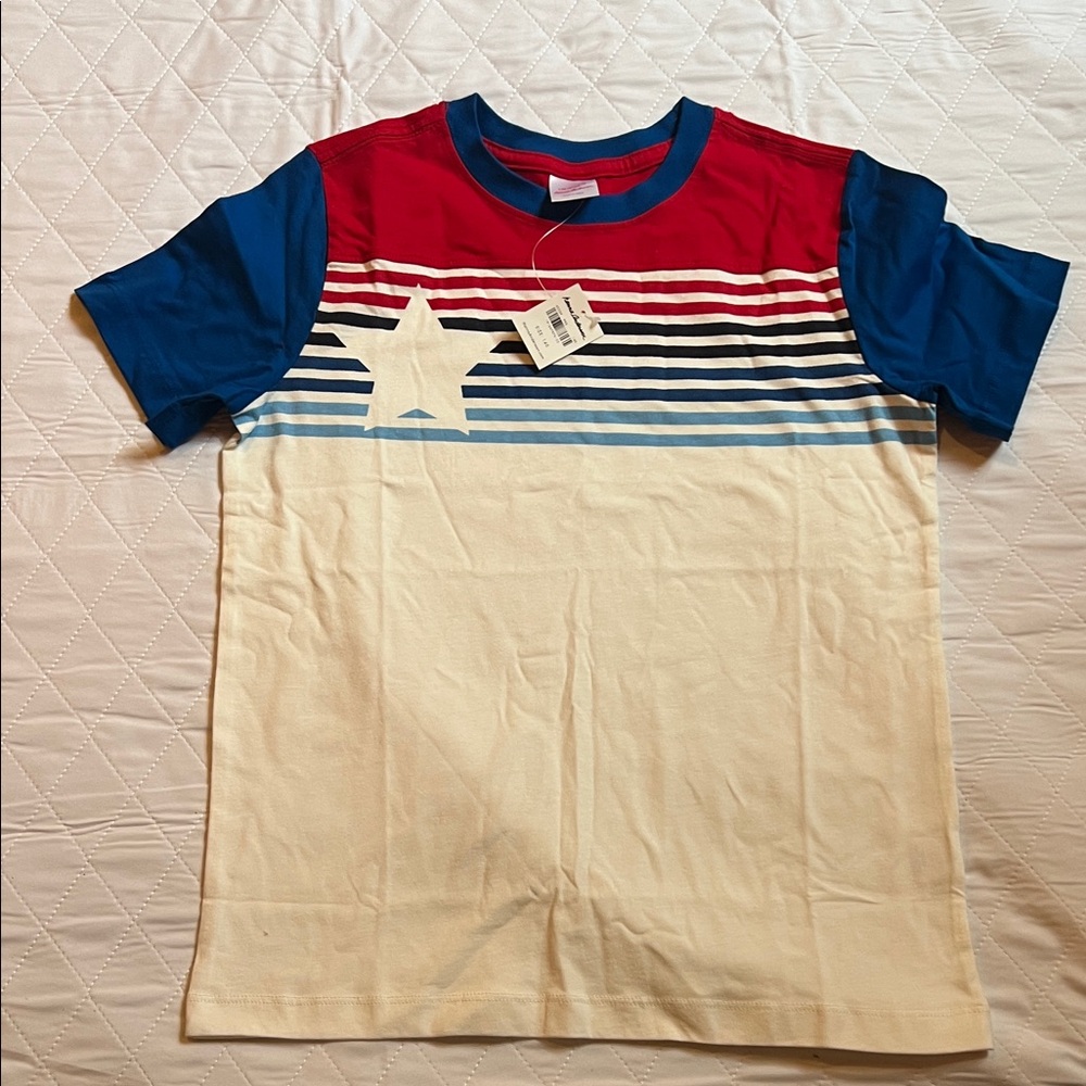 Kids Red, Blue & White Star Stripe Tee -NWT